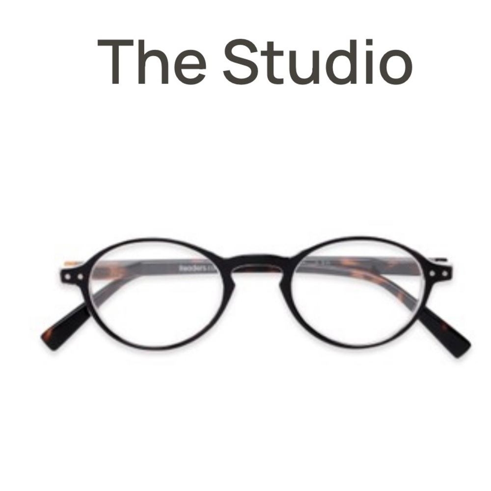 Readers.Com THE STUDIO Mens Power:+2.50 Tortoise Clear (New) #431